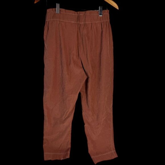Calista Copper Paper Bag Waist Pull On Pants Sz L - Picture 2 of 7